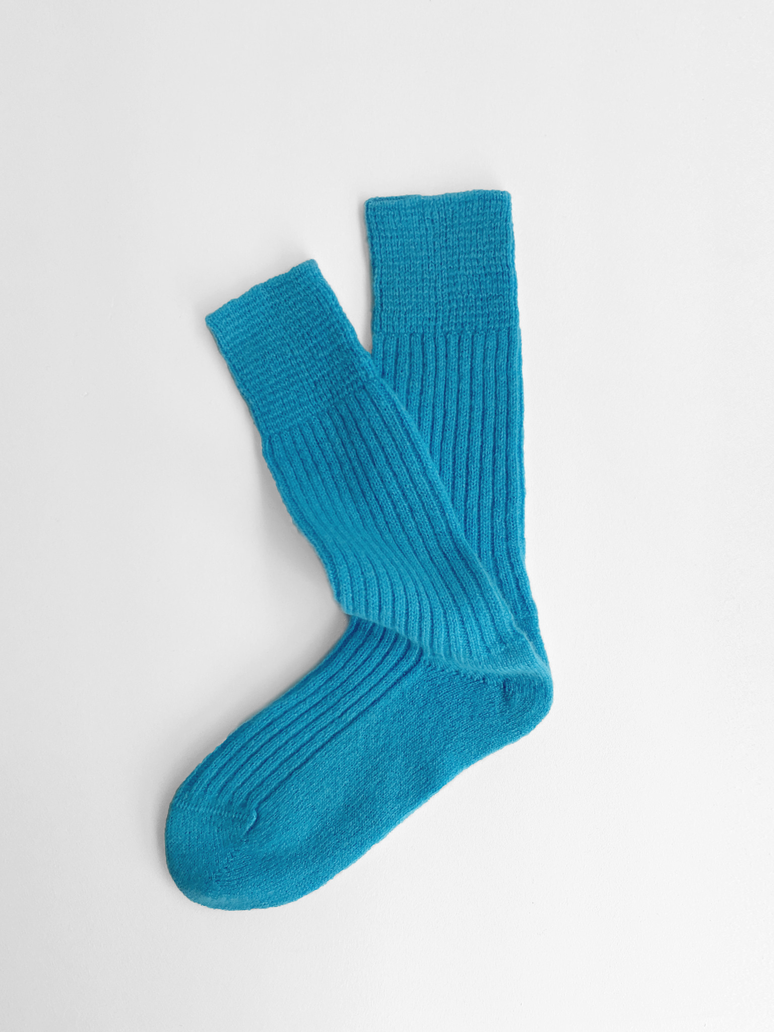 Cashmere Knit Socks Blue